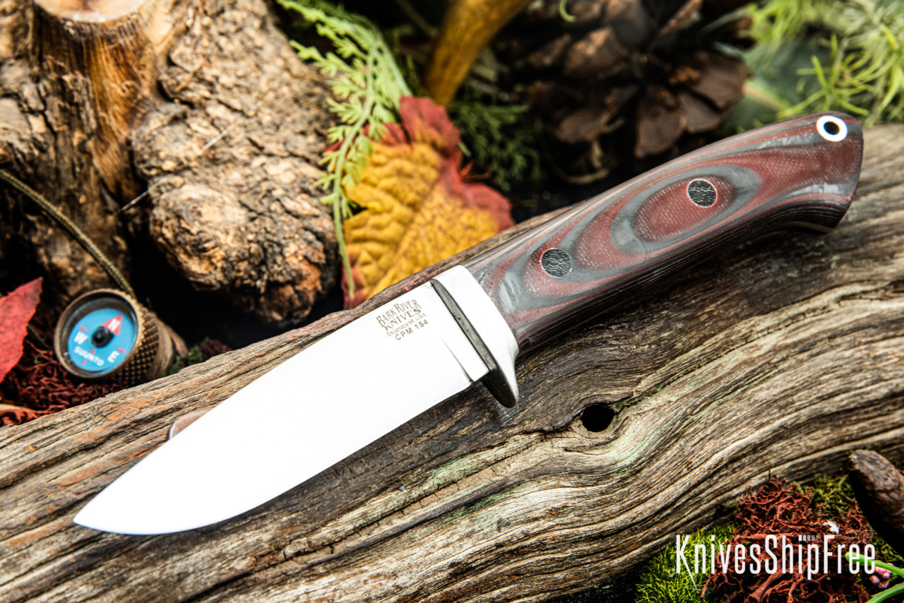 Bark River Knives: Bobcat Hunter - CPM 154 - Red & Black Suretouch