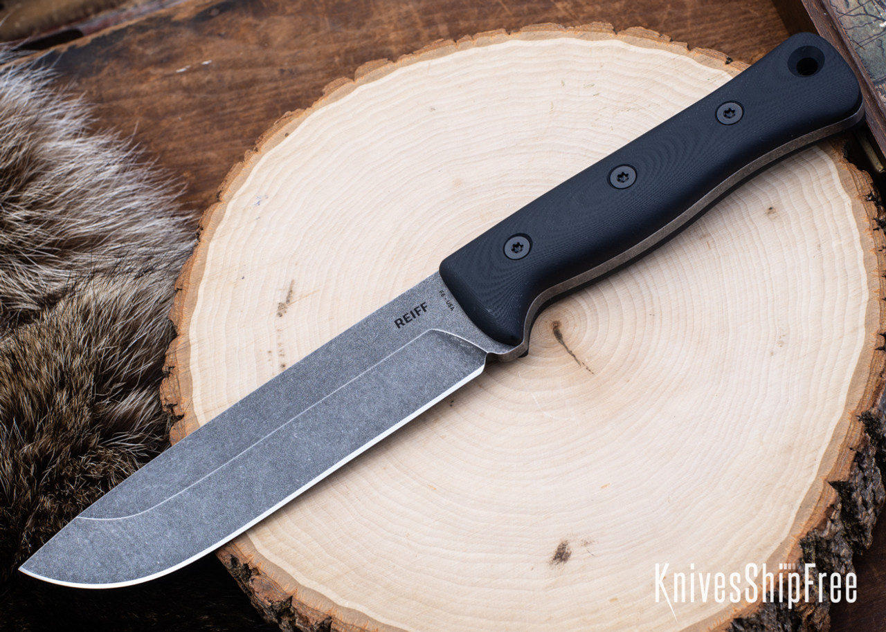 Reiff Knives: F6 Leuku Survival Knife - Black G-10 - CPM-3V