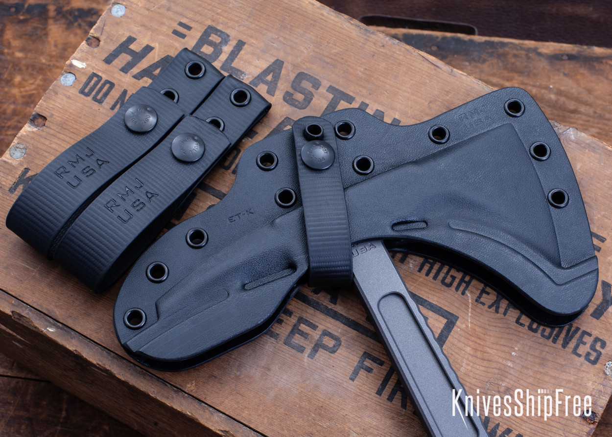 RMJ Tactical: Kestrel - 80CrV2 Tomahawk - Black G-10 - Tungsten