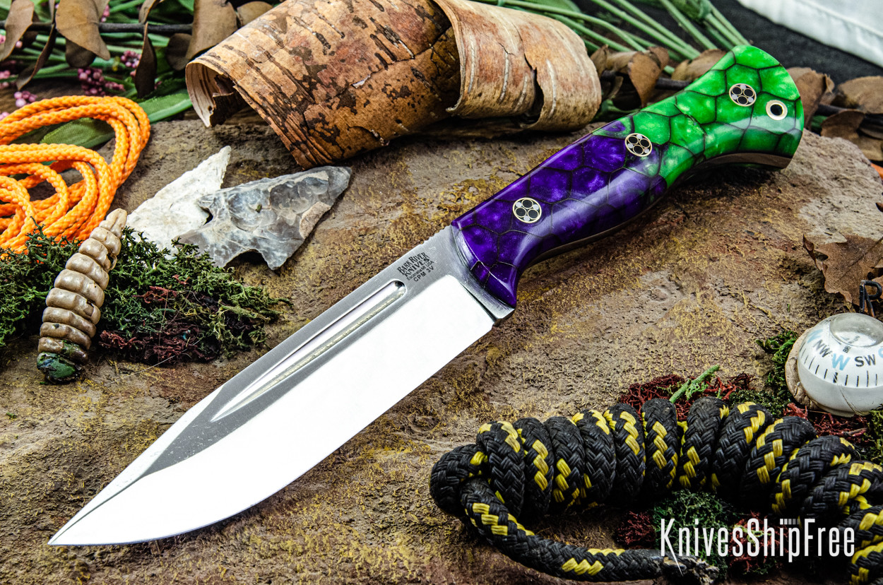 Bark River Knives: Cub 3V - Mystic Dragon Scale - Purple Liner