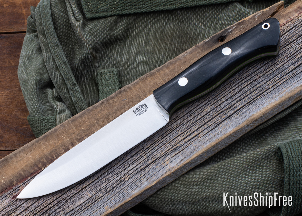 Bark River Knives: Aurora II - CPM 3V - Black Burlap Micarta - Toxic