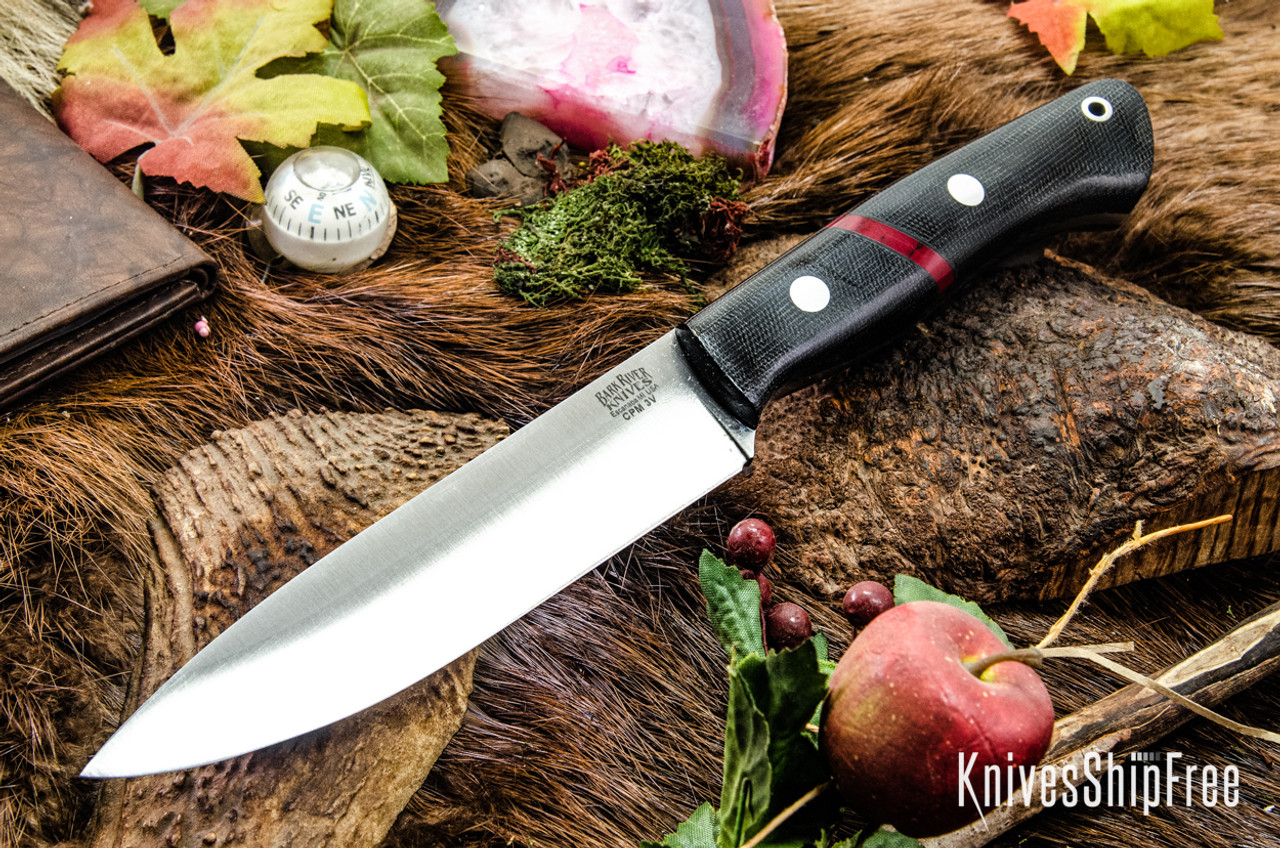 Bark River Knives: Aurora II - CPM 3V - Black Canvas Micarta