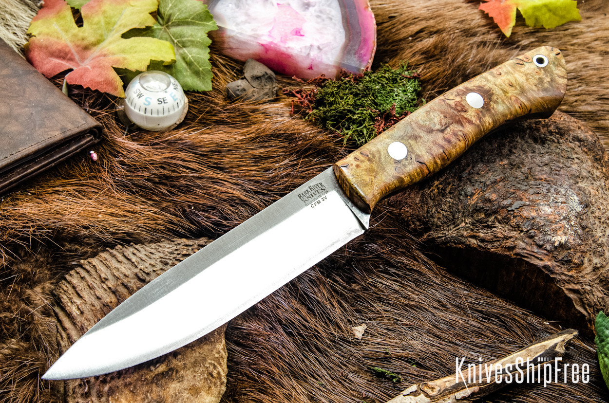 Auburn  コモレビAR2 Bark River Knives: Aurora II - CPM 3V - Sand Maple Burl