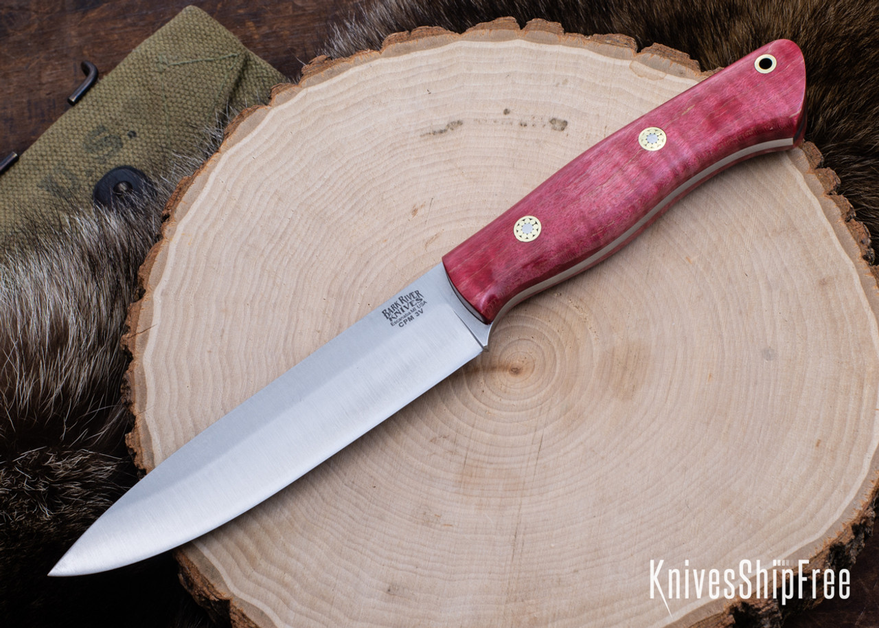 Bark River Knives: Aurora II - CPM 3V - Colored Tigertail Maple