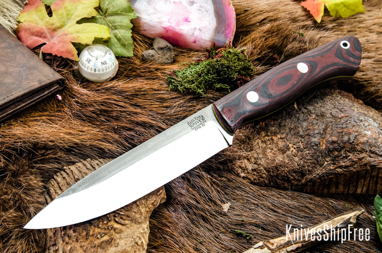 Bark River Knives: Aurora II - CPM 3V - Red & Black Suretouch