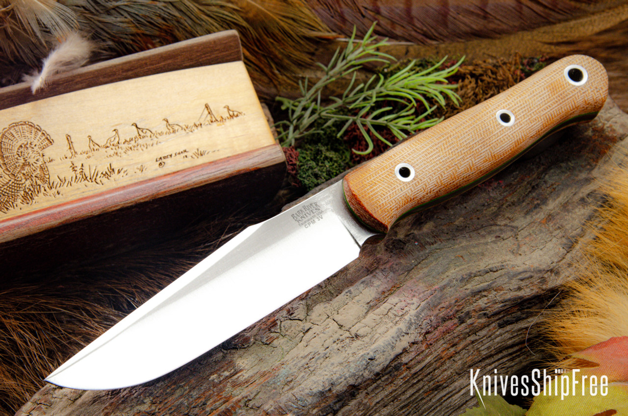 Bark River Knives: Ultralite Field Knife - CPM 3V - Natural Canvas