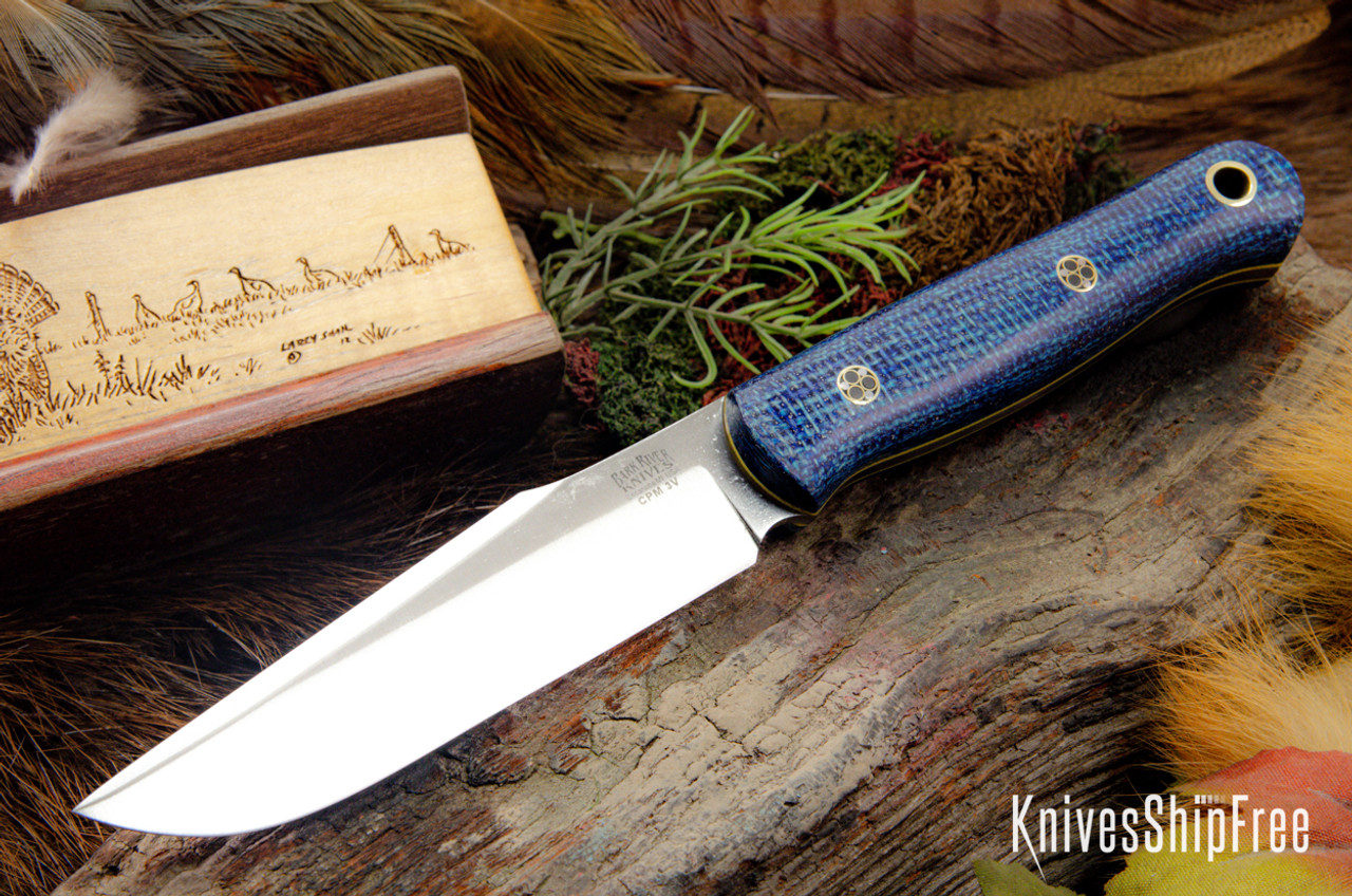 Bark River Knives: Ultralite Field Knife - CPM 3V - Navy Burlap 