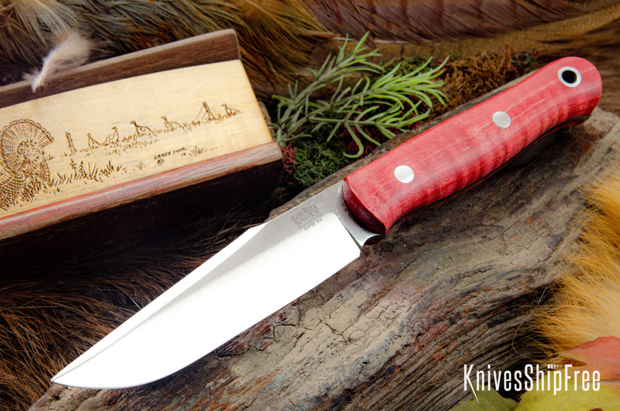 Bark River Knives: Ultralite Field Knife - CPM 3V - Red Tigertail