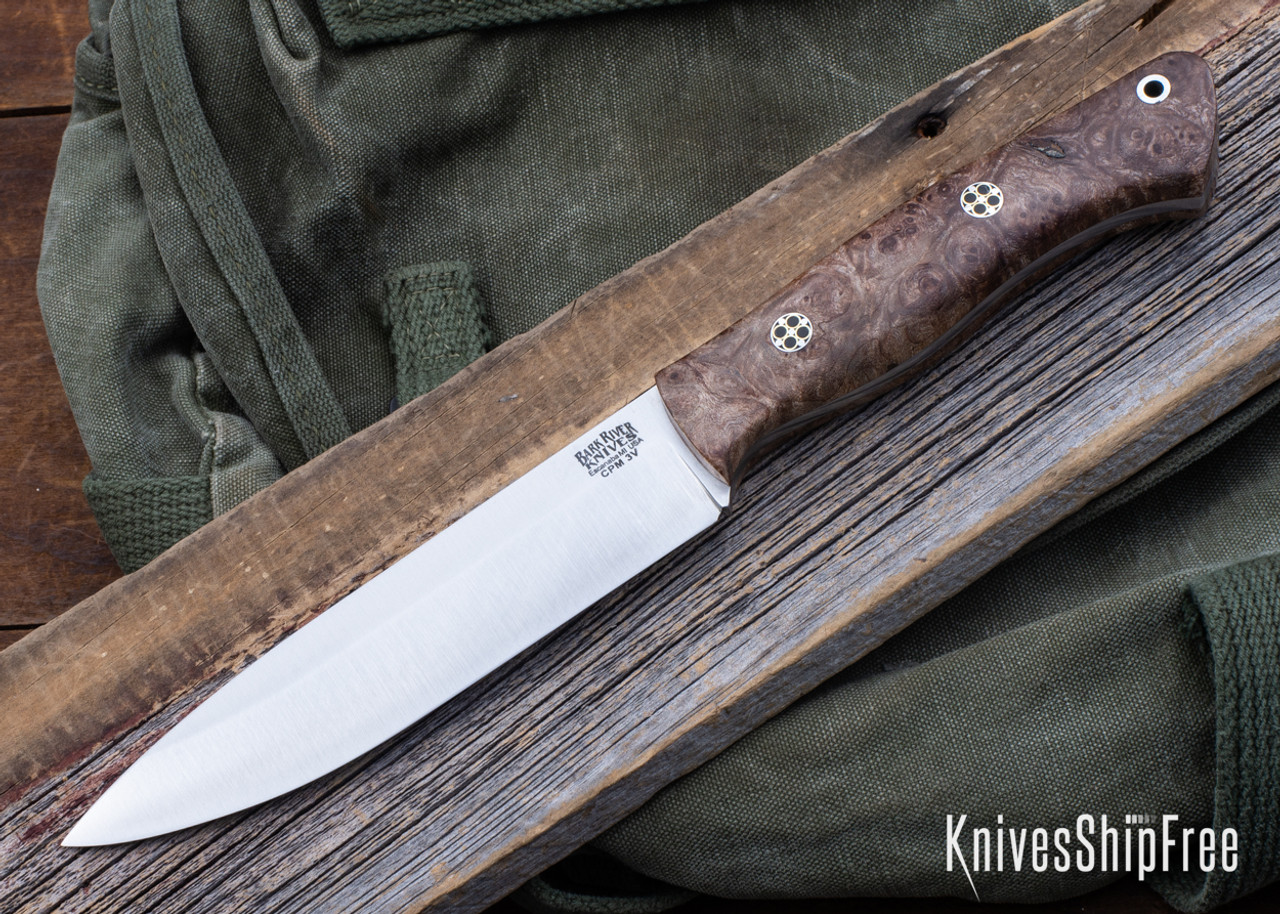 Bark River Knives: Aurora II - CPM 3V - Midnight Maple Burl