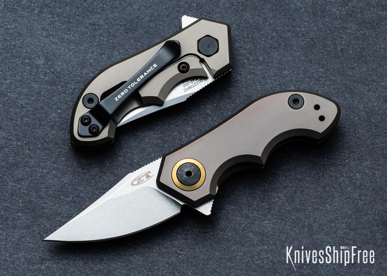 Zero Tolerance: 0022TIBRZ Bronze Anodized Titanium Framelock