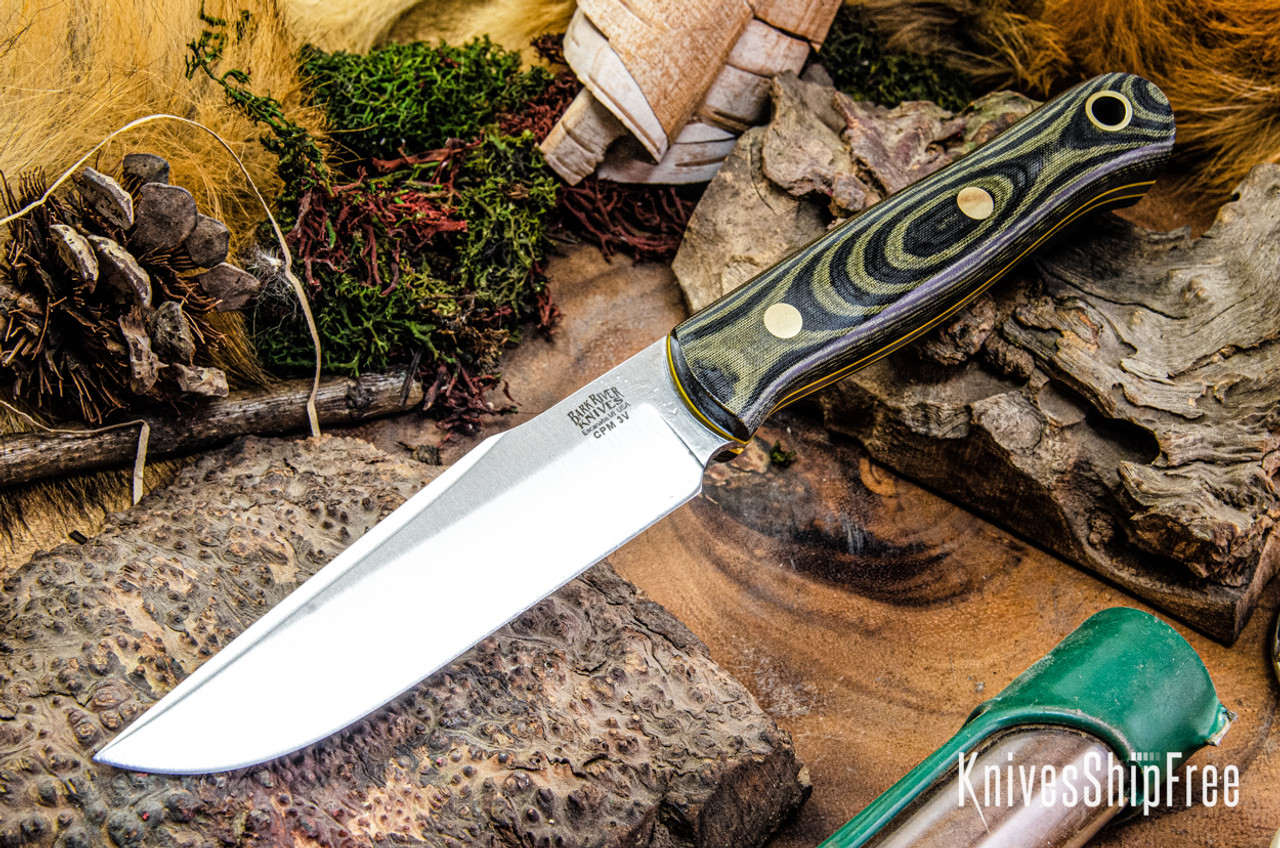 Bark River Knives: Ultralite Field Knife - CPM 3V - Black & Green