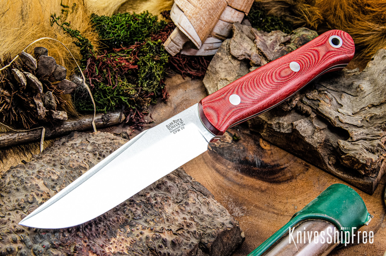 Bark River Knives: Ultralite Field Knife - CPM 3V - Red Linen