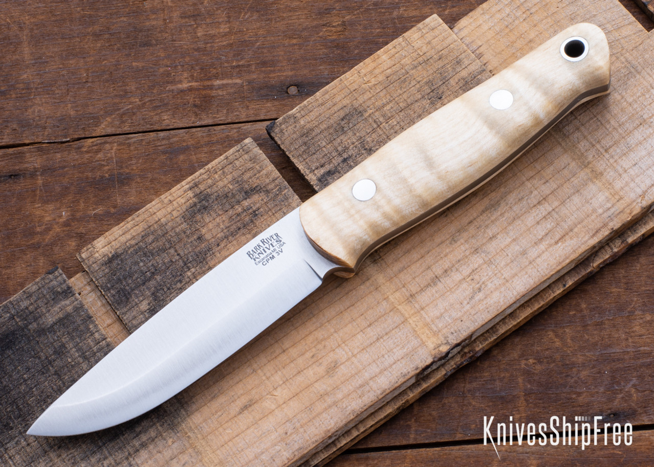 kobber dyr Postbud Bark River Knives: Bushcrafter II - CPM 3V - Natural Curly Maple #2