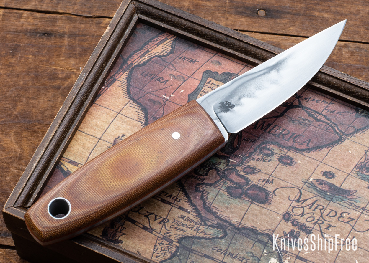 Bradshaw Blades: Puukko - Vintage Linen Micarta - 1095 Carbon Steel