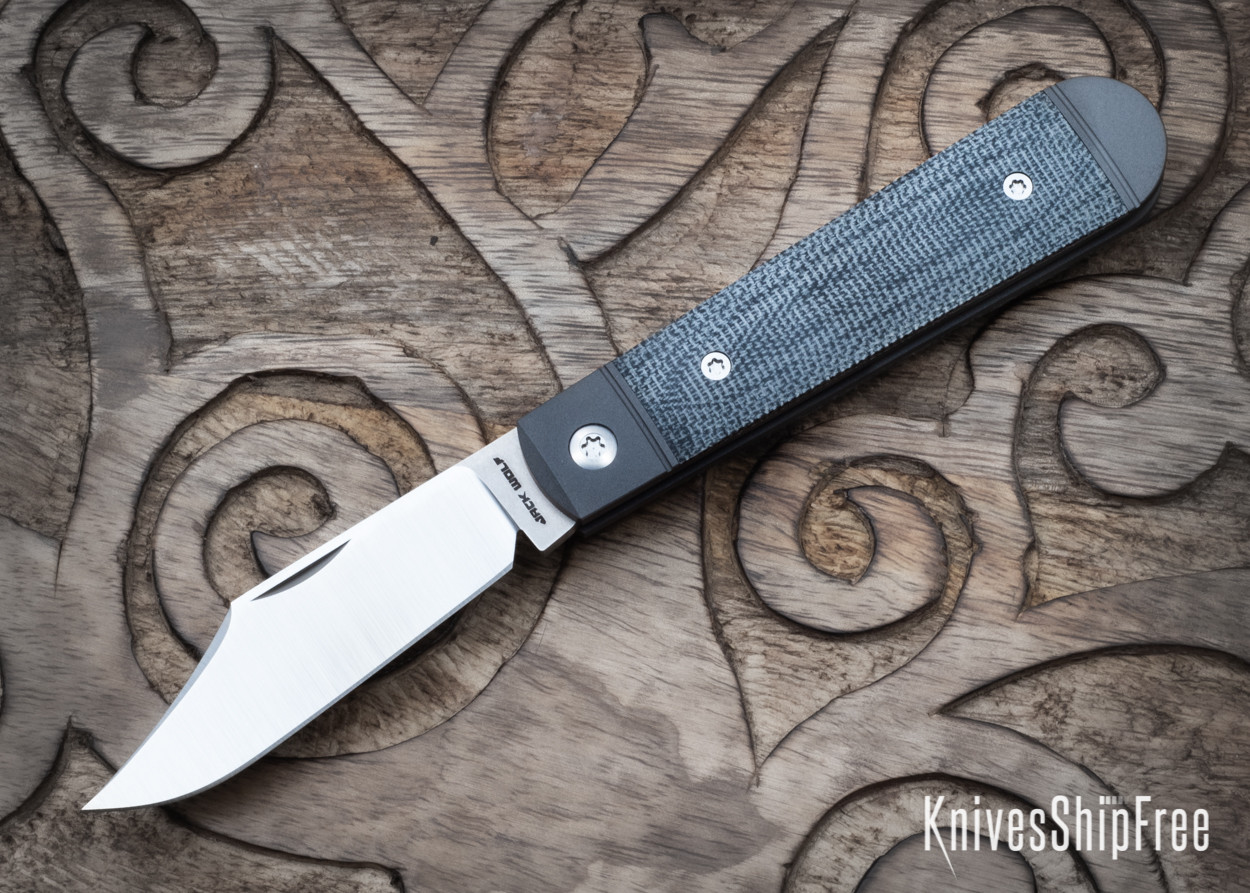 Jack Wolf Knives: Big Bro Jack - Black Canvas Micarta - Titanium
