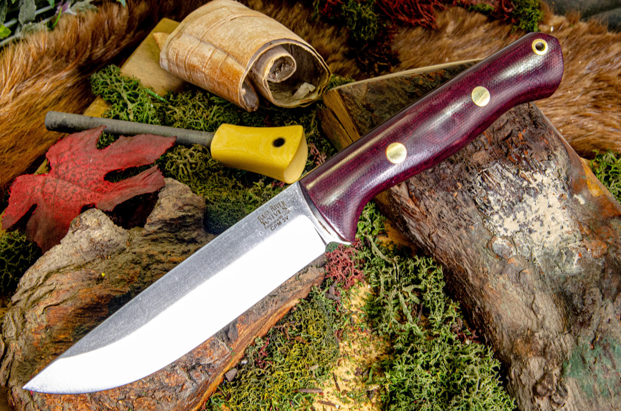 Bark River Knives: Bravo 1.25 LT - CPM 3V - Rampless - Burgundy