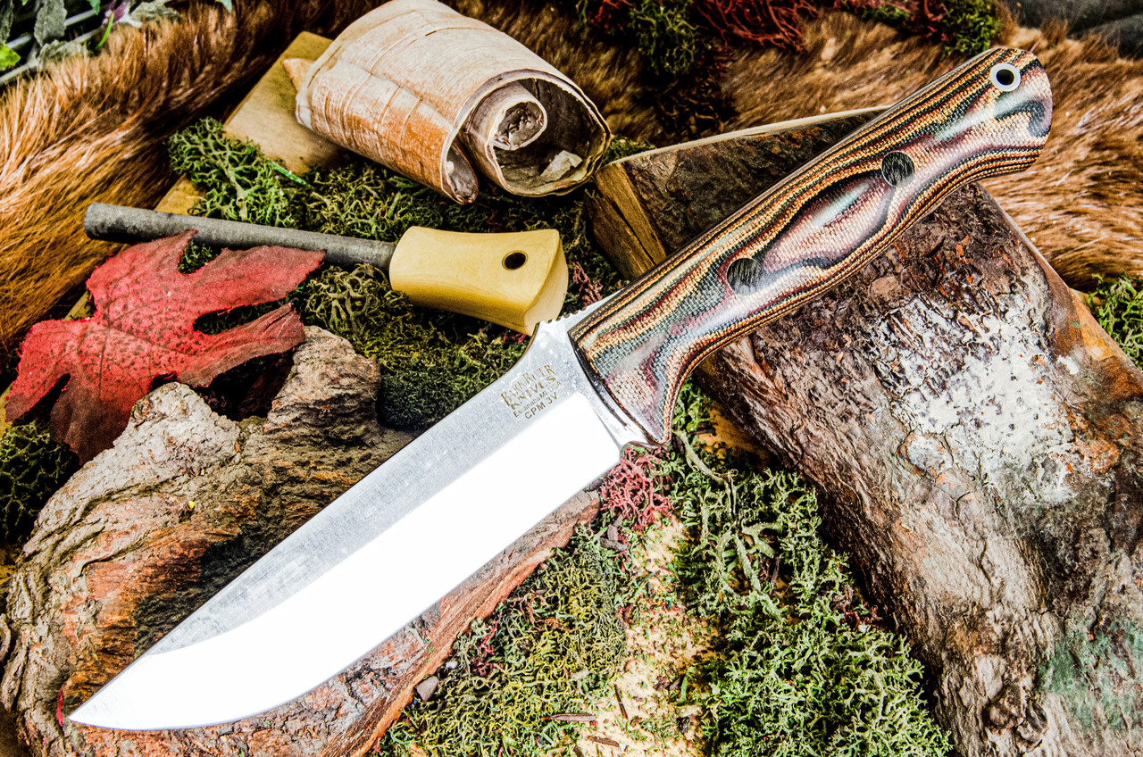 Bark River Knives: Bravo 1.25 LT - CPM 3V - Snakeskin Burgundy 