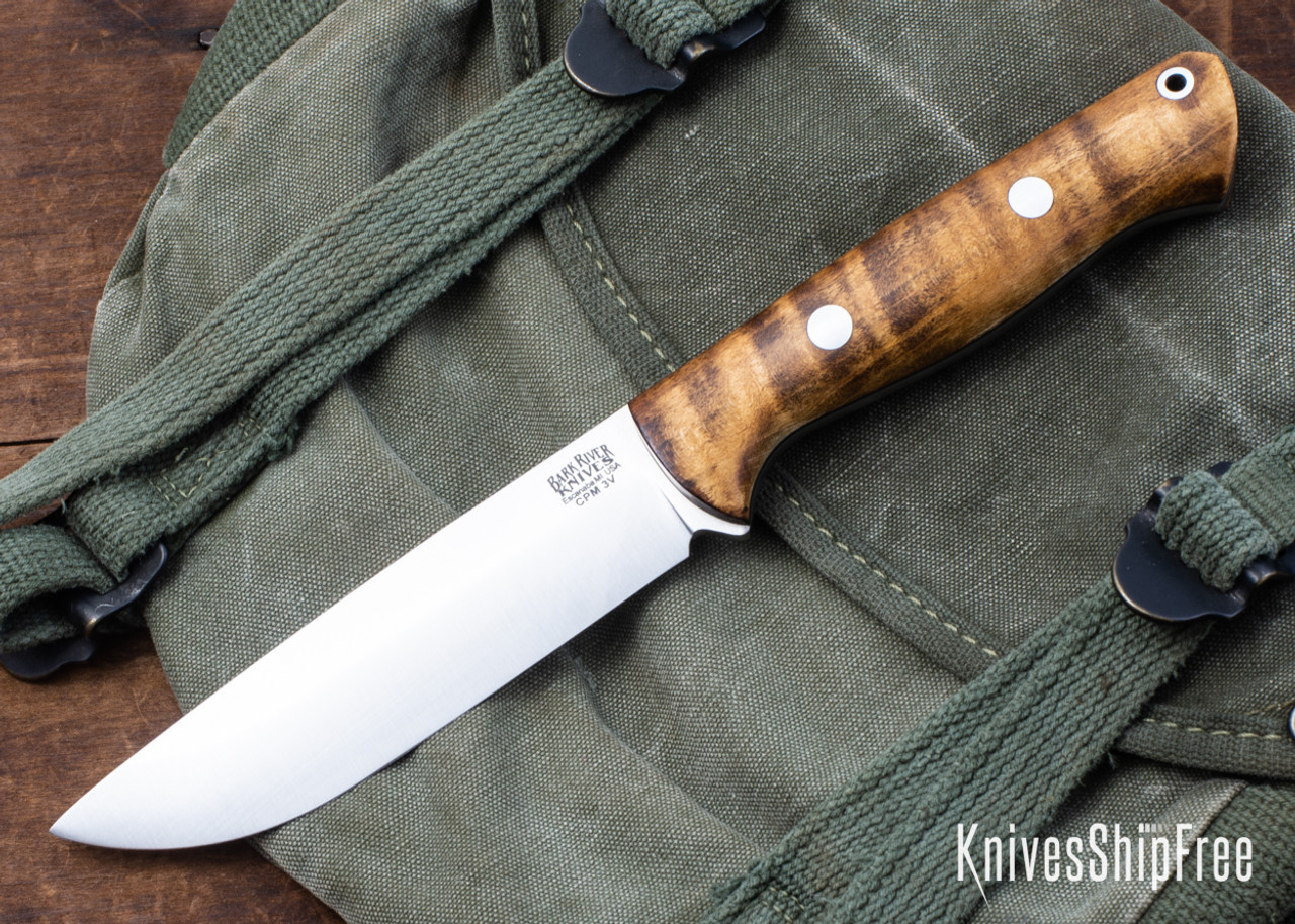 Bark River Knives: Bravo 1.25 LT - CPM 3V - Rampless - Dark Curly