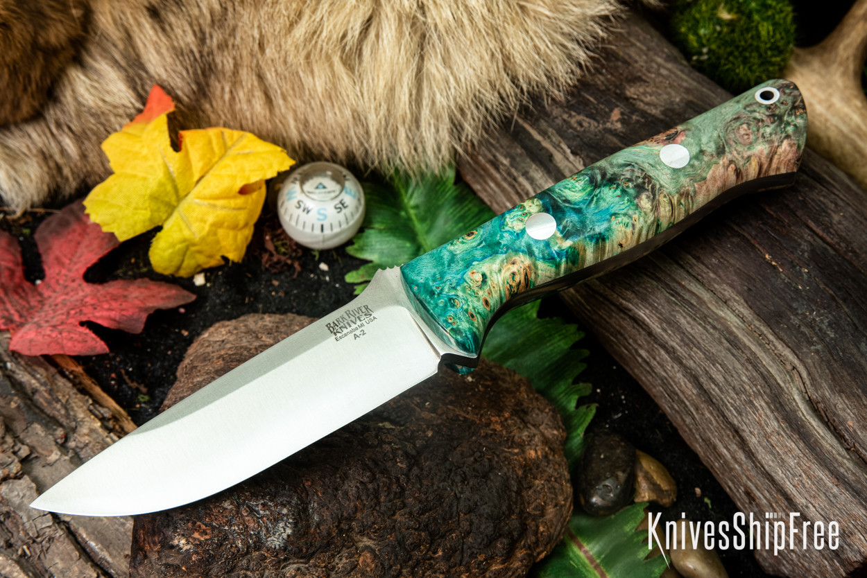 【在庫処分激安セール】 BMC エクスカリバー　ロングブレード Bark River Knives: Bravo 1 - Teal & Green Maple Burl #1