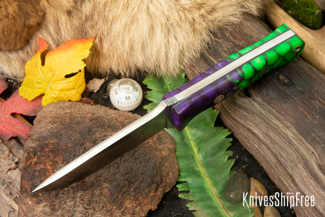Bark River Knives: Bravo 1 - Mystic Dragon Scale - Purple Liner