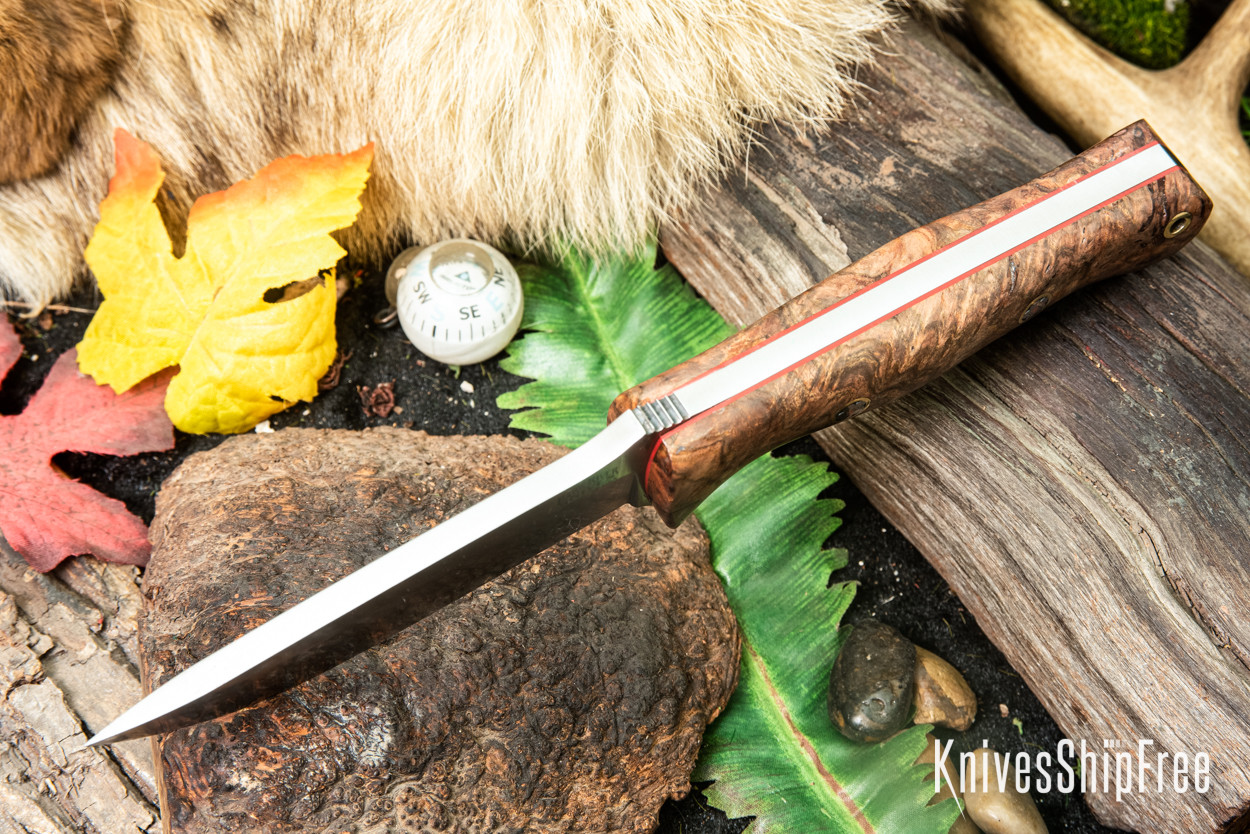 Bark River Knives: Bravo 1 - Natural Elder Burl - Red Liners