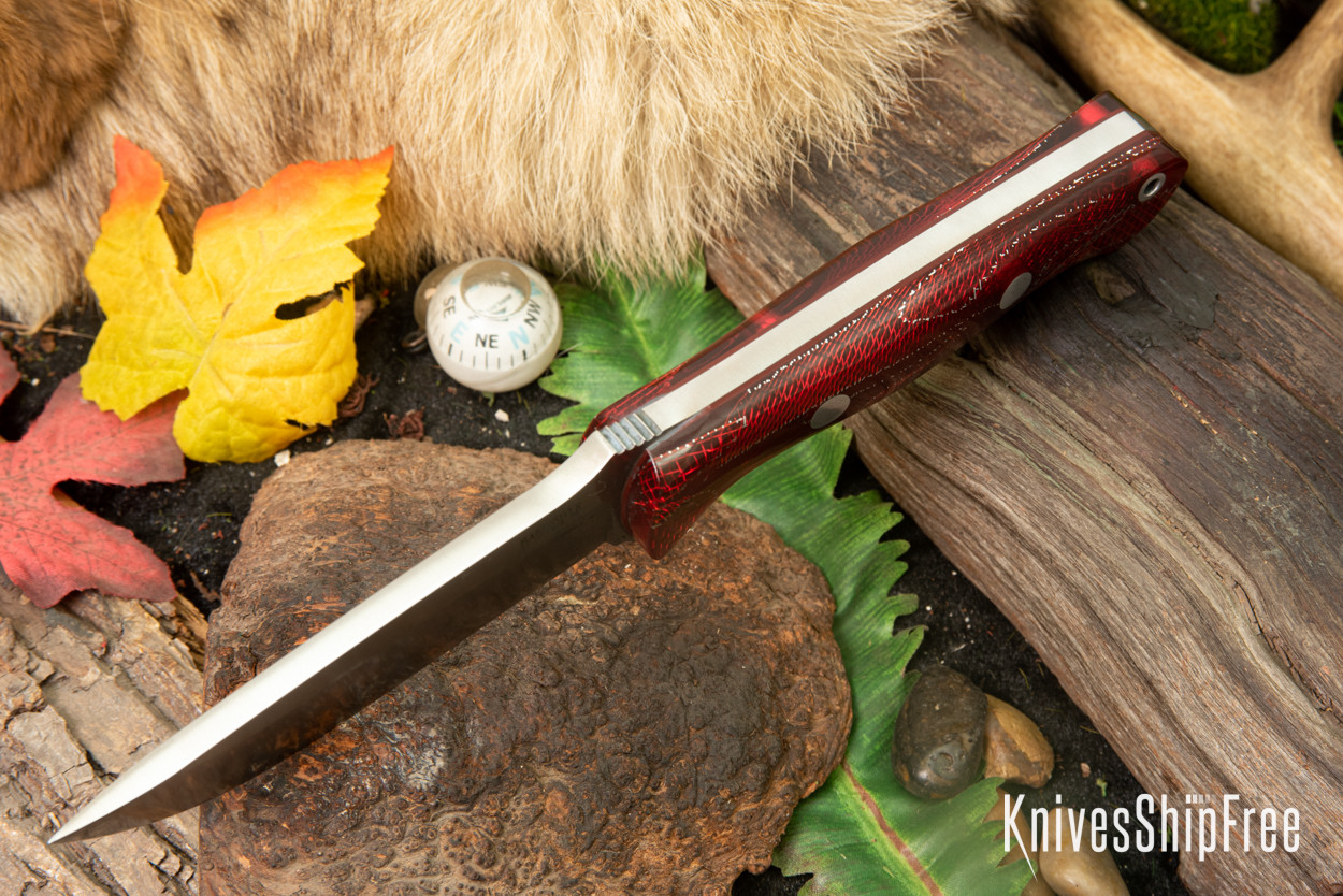 Red Custom Knives Bark River Knives: Bravo 1 - Red Cyclone Mesh - Red Liners