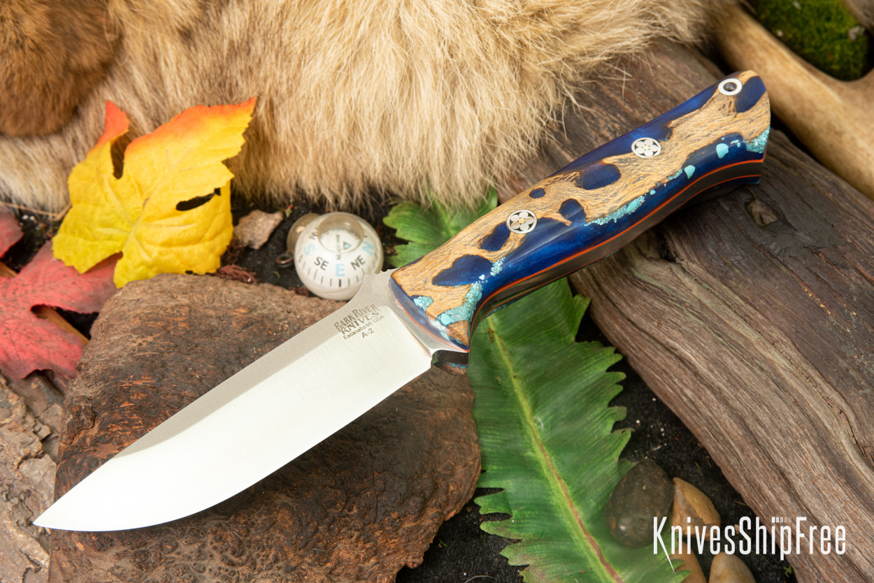 Bark River Knives: Bravo 1 - Blue Cholla Cactus with Turquoise
