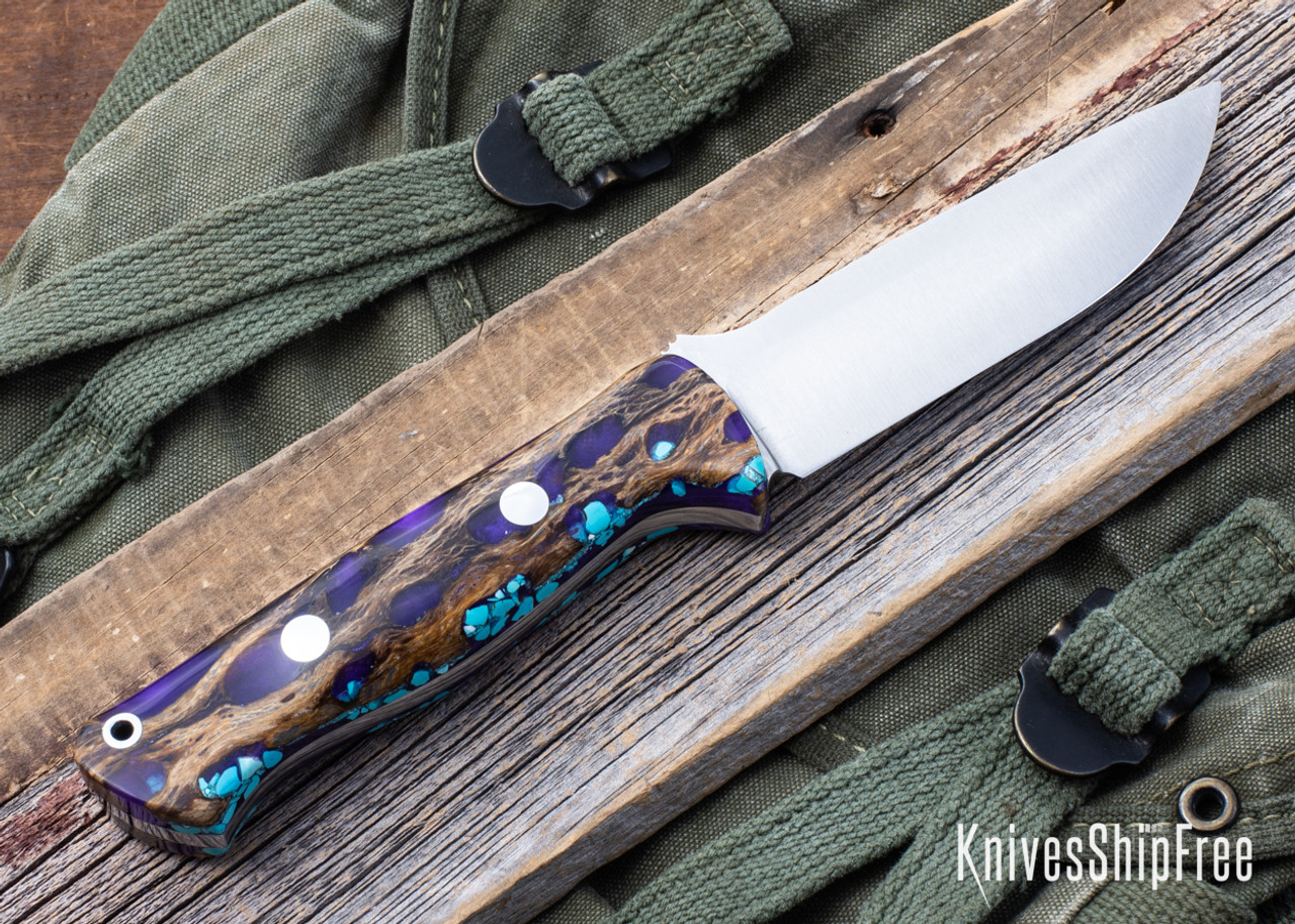 Bark River Knives: Bravo 1 - Purple Cholla Cactus with Turquoise #2