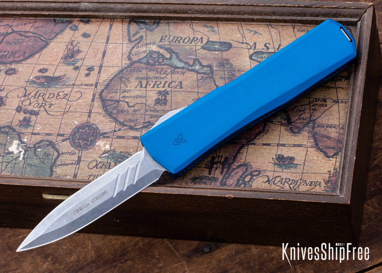 Axial Shift OTF Auto Blue Anodized Aluminum MagnaCut Double