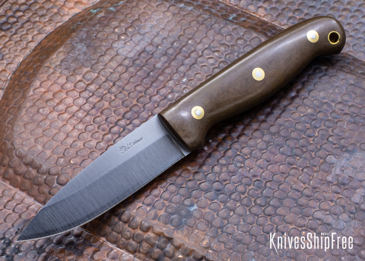 L.T. Wright Knives: GNS - Richlite Brown - Polished - O1 Tool