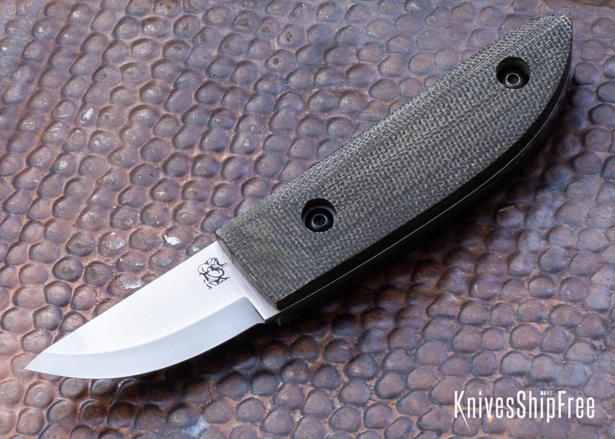 L.T. Wright Knives: Woods Monkey Kerf Carver - Green Micarta - AEB