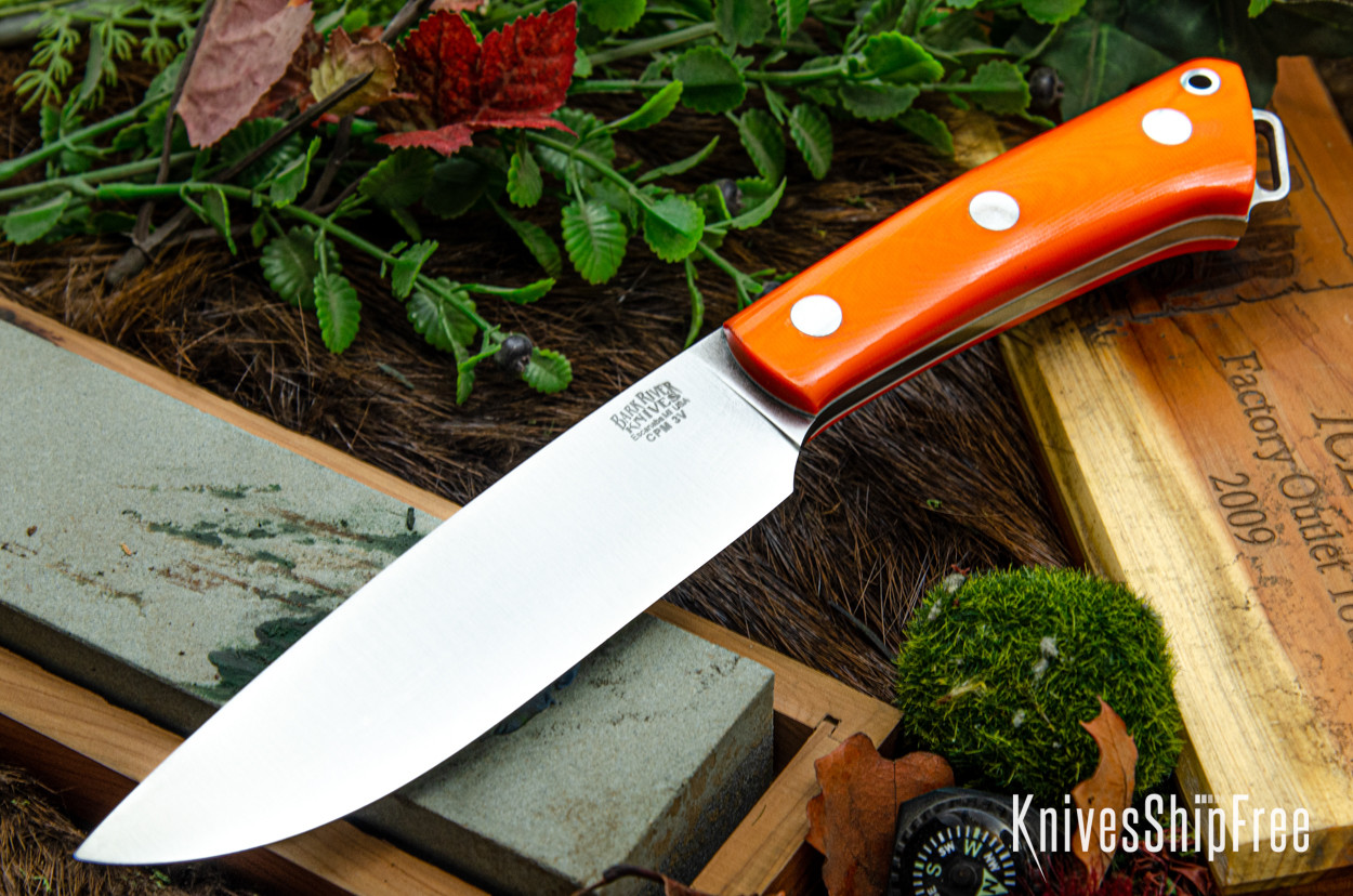 Bark River Knives: Fox River II LT - CPM 3V - Blaze Orange G-10