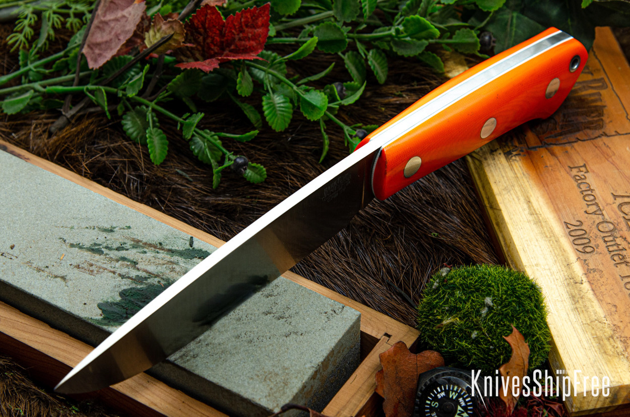 Bark River Knives: Fox River II LT - CPM 3V - Blaze Orange G-10