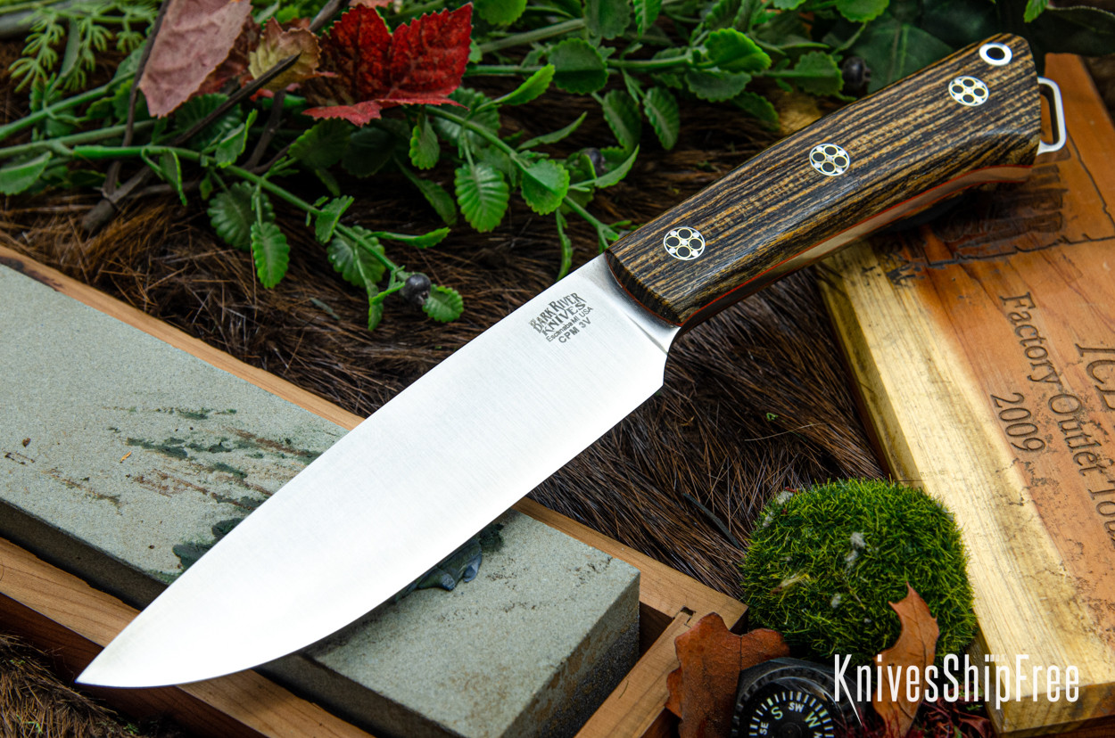 Bark River Knives: Fox River II LT - CPM 3V - Bocote - Orange