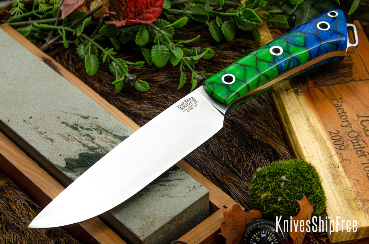 Bark River Knives: Fox River II LT - CPM 3V - Borealis Dragon
