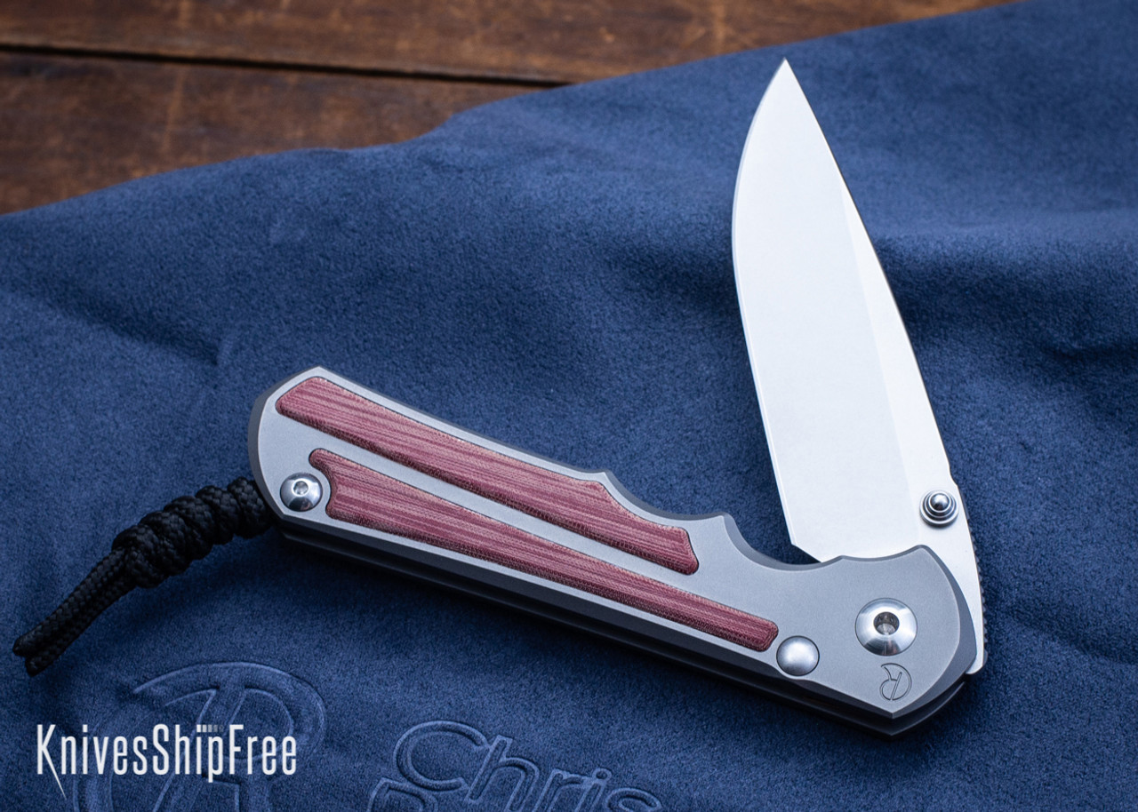 Chris Reeve Knives: Large Inkosi - Glass Blasted Titanium- Red