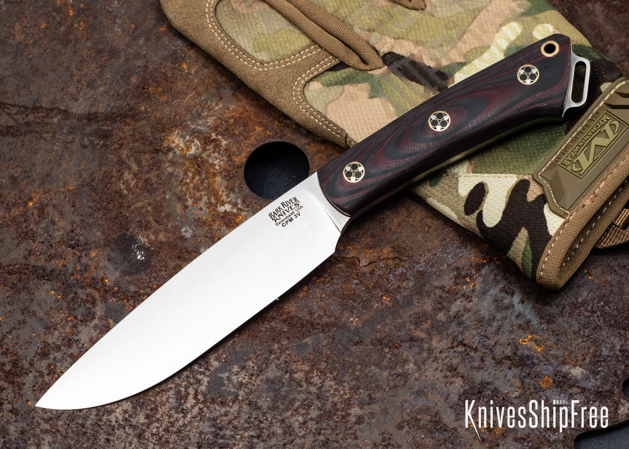 Bark River Knives: Fox River II LT - CPM 3V - Red & Black