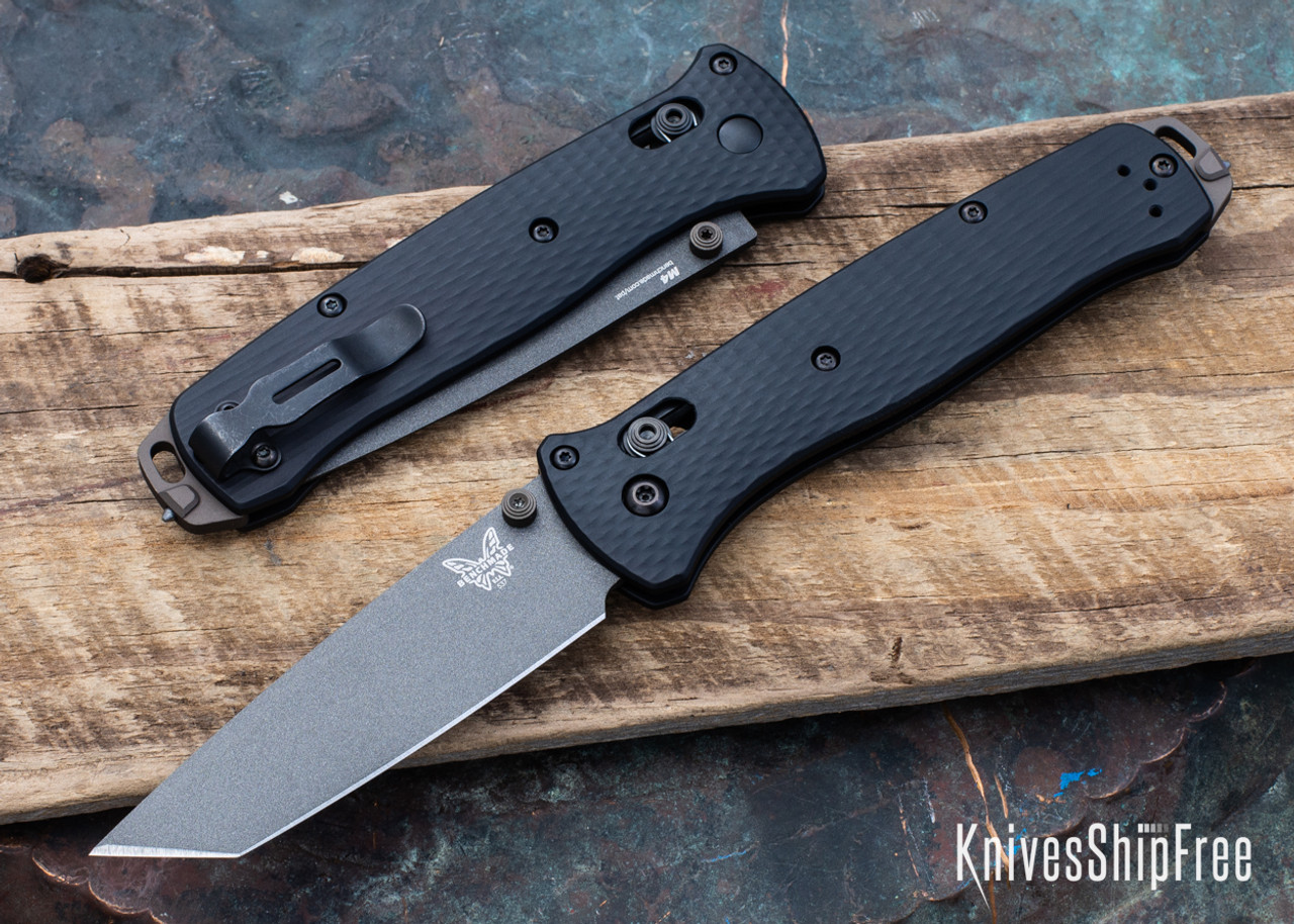 Benchmade Knives: 537GY-03 Bailout - Black Aluminum - CPM-M4 Tanto -  Tungsten Gray Cerakote - AXIS Lock