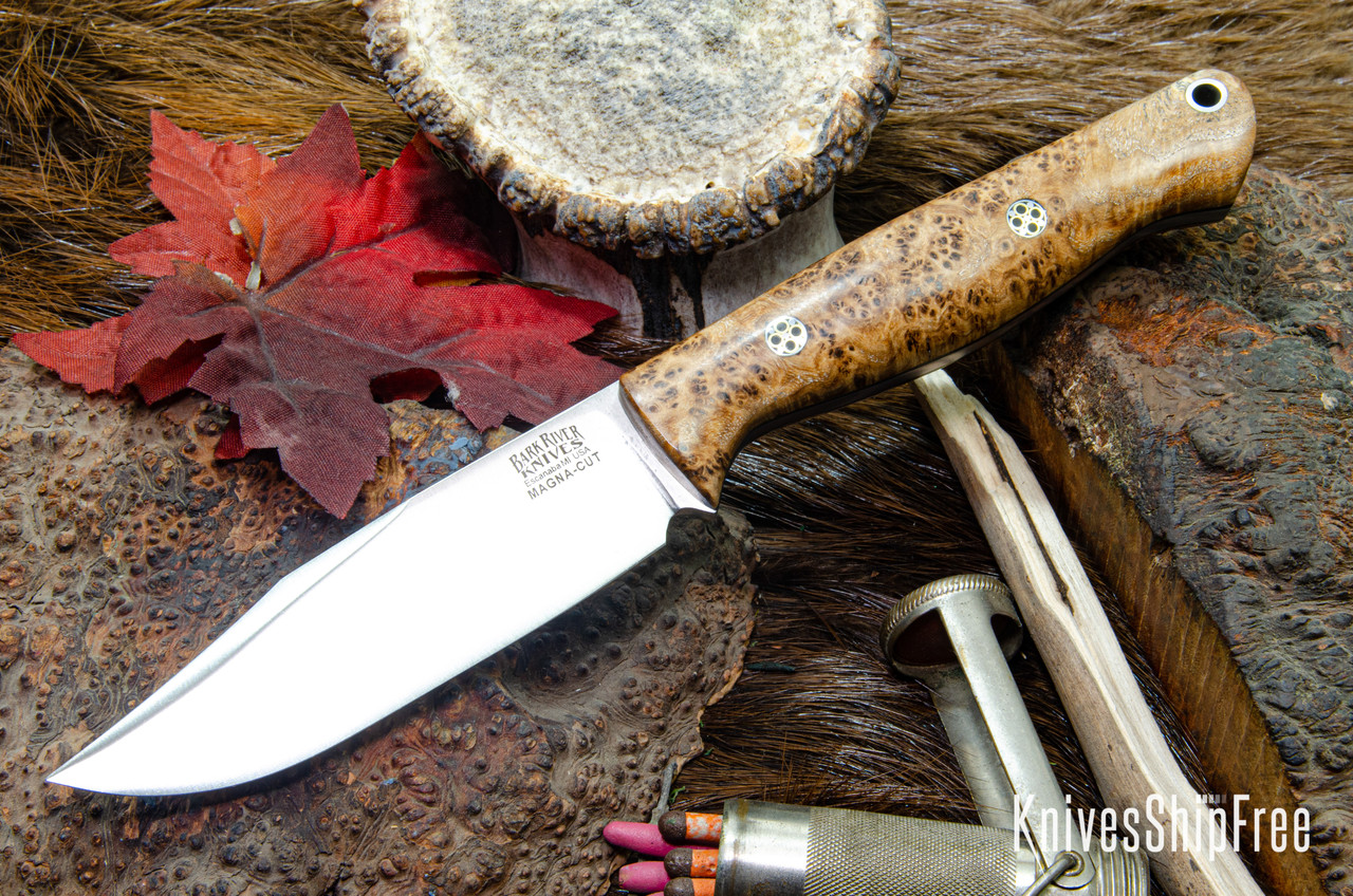 Bark River Knives: Gunny Sidekick - CPM MagnaCut - Black Ash Burl