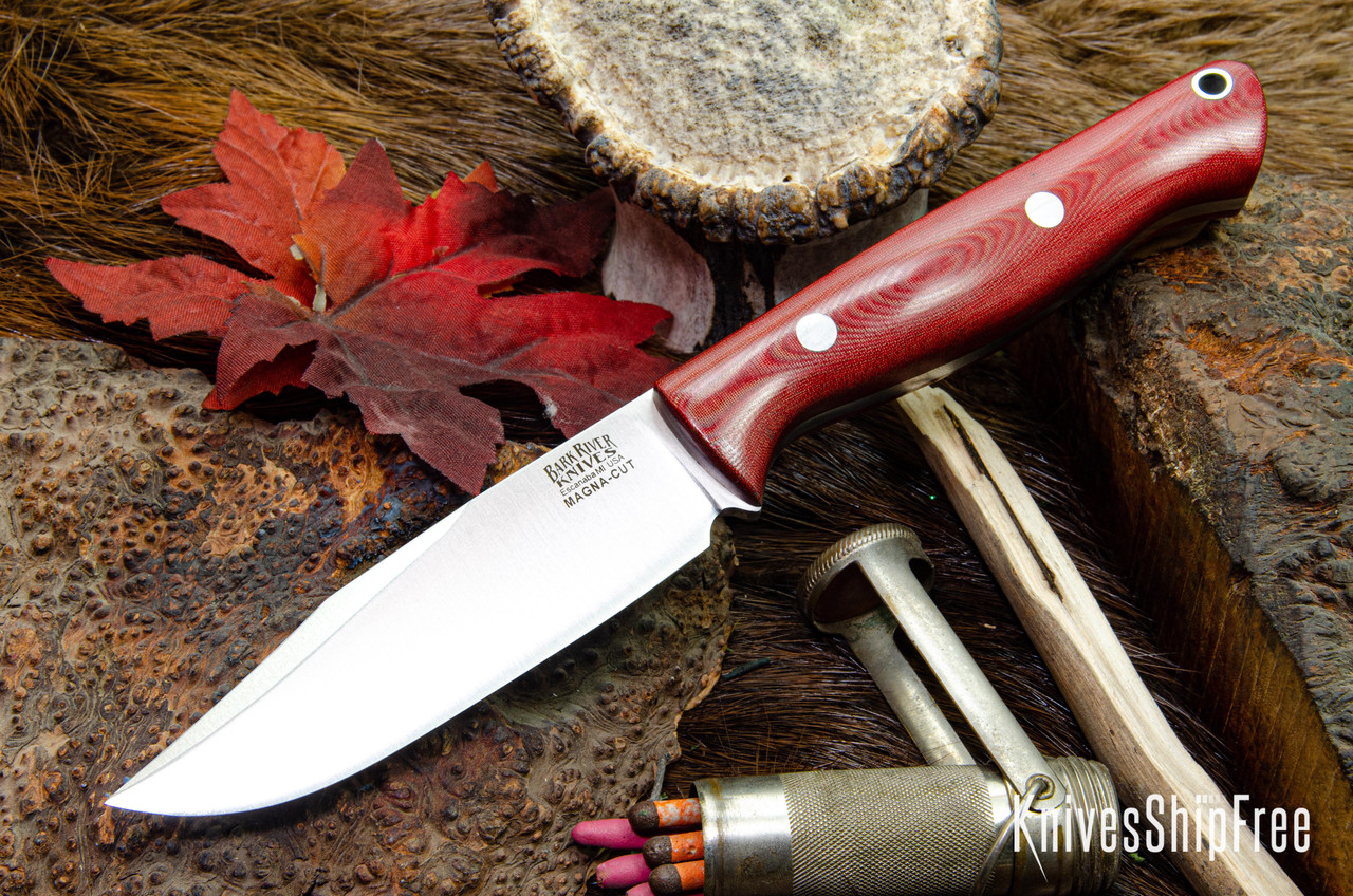 Bark River Knives: Gunny Sidekick - CPM MagnaCut - Red Linen Micarta