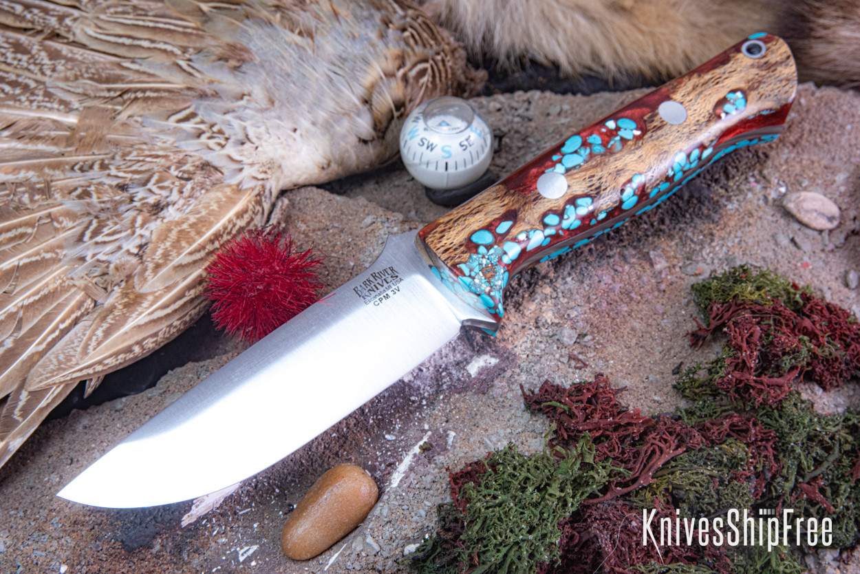 Bark River Knives: Bravo 1 LT - CPM 3V - Red Cholla Cactus with