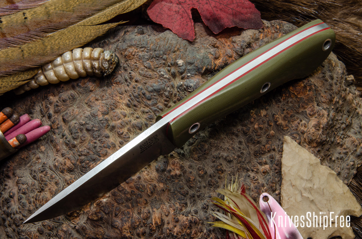 Bark River Knives: Iron River MagnaCut - Ranger Green G-10 - Cherry Red ...