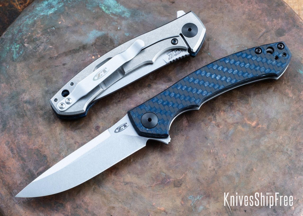 Zero Tolerance: 0450BLUCF - Blue Carbon Fiber - MagnaCut