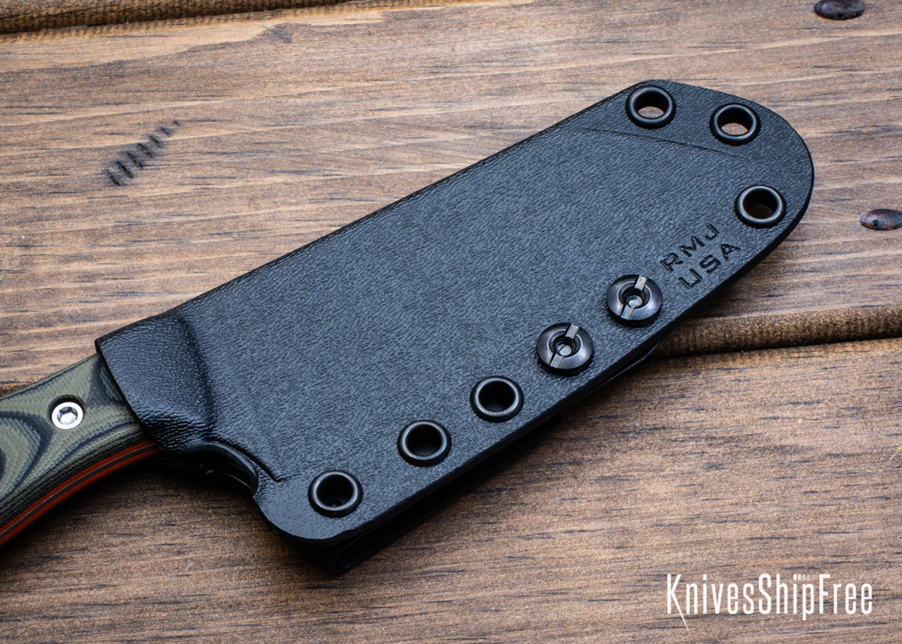 RMJ Osprey 9 Adventure Kitchen Knife Black G10 4.5 Stonewash - EKnives LLC