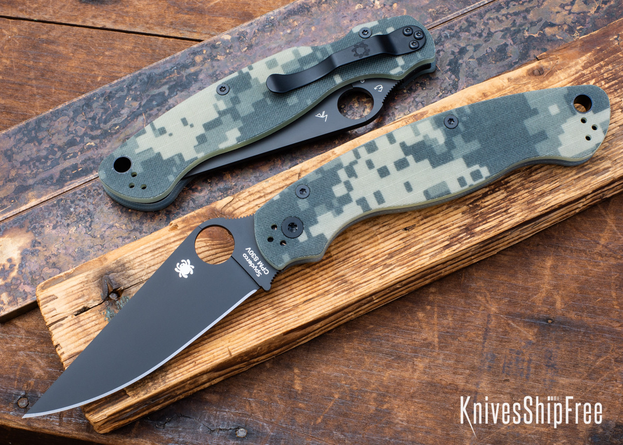 デブリンコ364MK・370C.GY・375BK/G.BE・387MK Spyderco: Military 2 - Digi Camo G-10 - CPM-S30V - Black DLC
