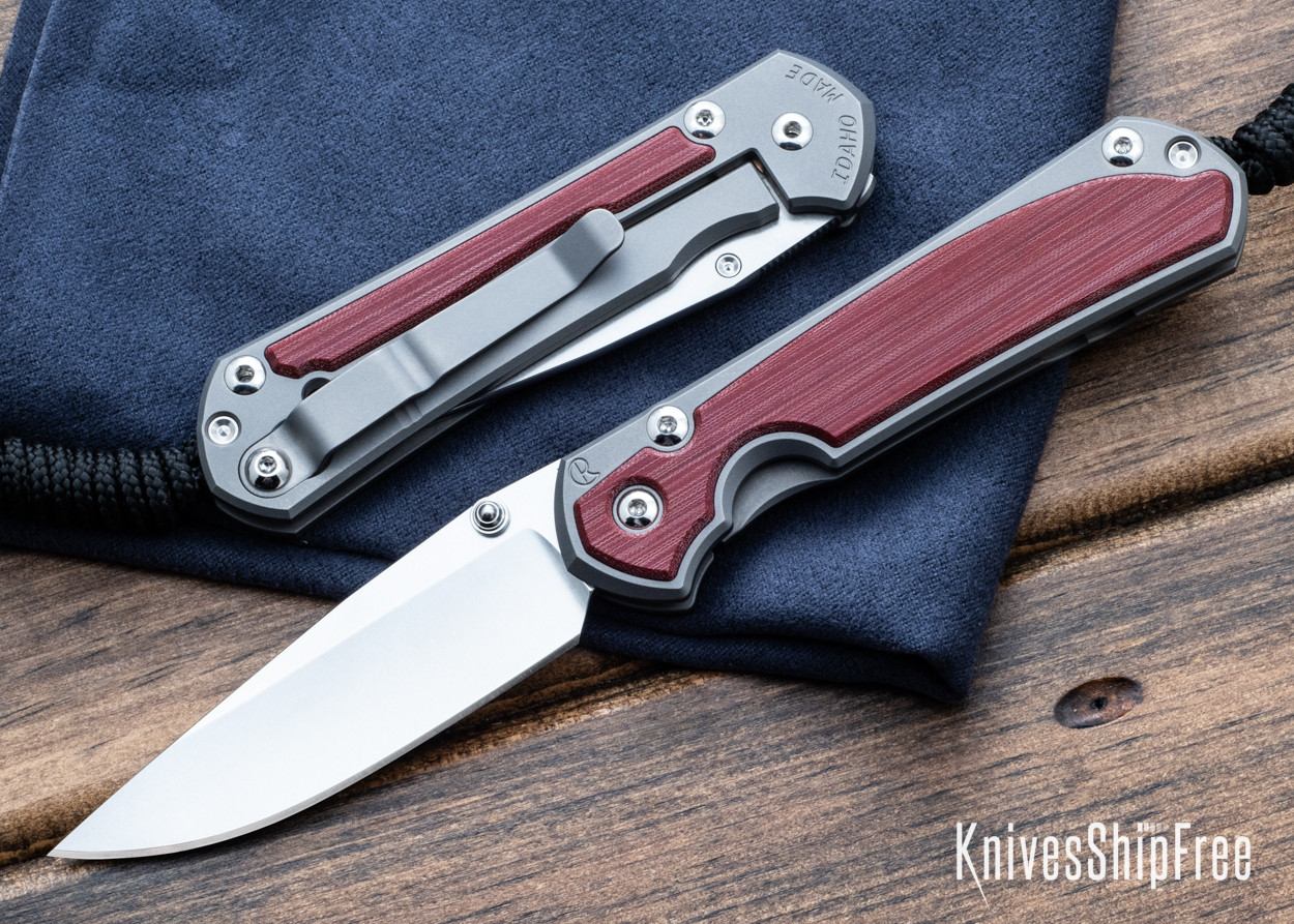 Chris Reeve Knives: Small Sebenza 31 - Red Linen Micarta Inlay