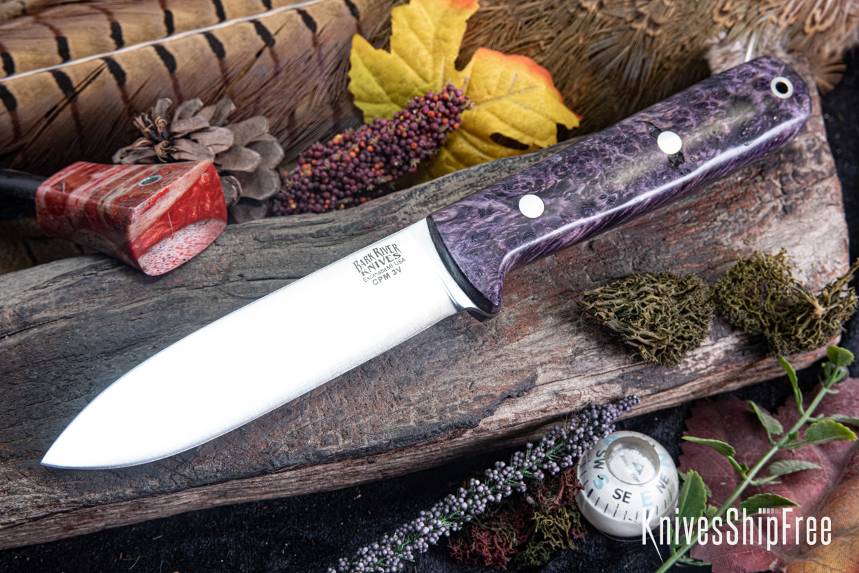 Bark River Knives: Kephart 4 - CPM 3V - Deep Purple Maple Burl
