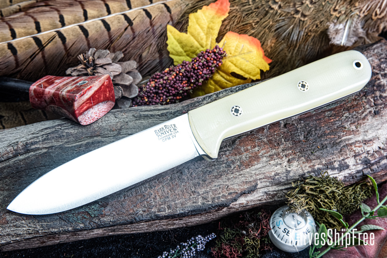 Bark River Knives: Kephart 4 - CPM 3V - Dune G-10 - White Liners