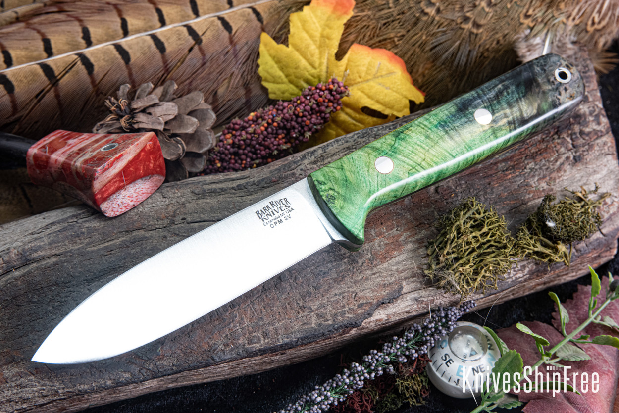 Bark River Knives: Kephart 4 - CPM 3V - Kelly & Forest Green Maple