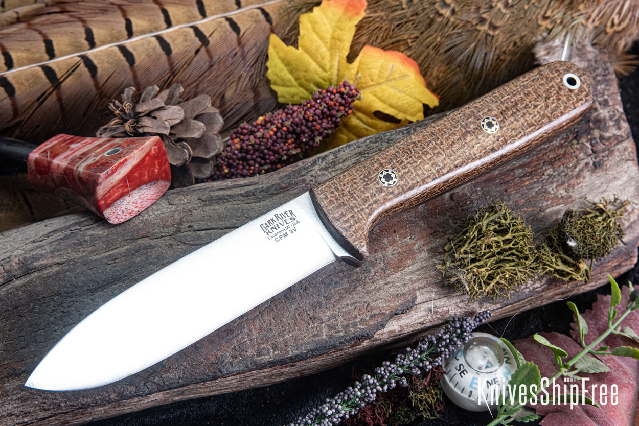 Bark River Knives: Kephart 4 - CPM 3V - Tan Burlap Micarta
